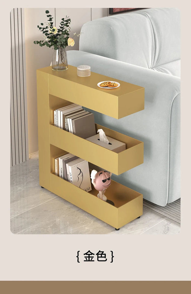 Nordic Space-saving Iron Art Coffee Table Home Living Room Furniture Gap Bookshelf Floor-to-ceiling Bay Window Storage Rack Aimak Store