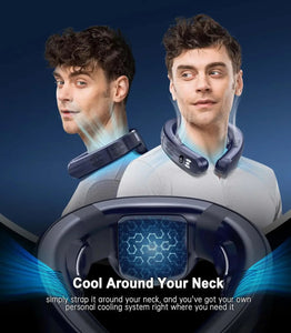 2025 Upgrade new semiconductor refrigeration neck fan, intelligent digital display, cold and hot dual-purpose bladeless fan Aimak Store