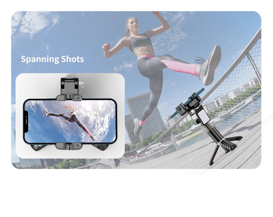 Q18 Desktop Following the shooting Mode Gimbal Stabilizer Selfie Stick Tripod with Fill Light for iPhone Cell Phone Smartphone Aimak Store