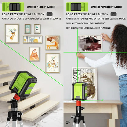 Professional Mini Laser Level Tool 2 Lines Green Laser Self-leveling Leveling Horizontal Vertical Cross Laser Levers Machine