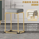 Simple and Luxurious Stackable Square Stool Enlarged and Thickened Round Stool Dirt Resistant Technology Cloth Stool Aimak Store