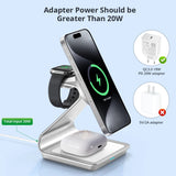 Bonola Magnetic 3 in 1 Wireless Charger for iPhone 15/13/14 Pro Max/12 30W Wireless Charging Station for Apple Watch/AirPods Pro Aimak Store