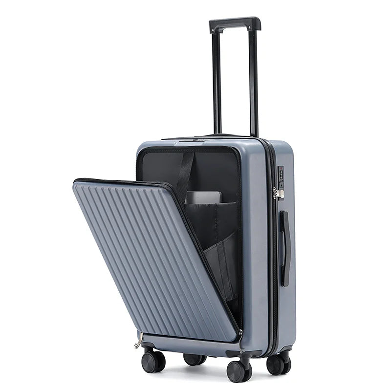 20 Inch Cabin Suitcase Front Opening Spinner Wheel Travel Rolling Luggage For Men Women Trolley Case With TSA Lock,USB Charging Aimak Store