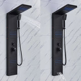 Black LED Shower Panel Tower System Rain Waterfall Shower Column Hydroelectricity Massage Body Spa Bath Shower Faucet Mixer Aimak Store
