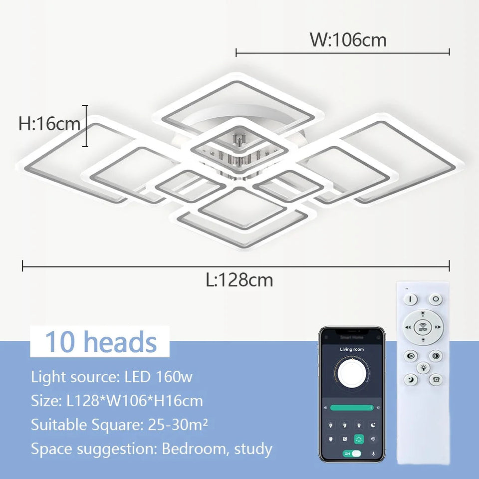 Nordic Pendant Light Ceiling Lamp Modern square LED Chandelier Suitable for Bedrooms Living Rooms Kitchen Dining Lighting Decor Aimak Store