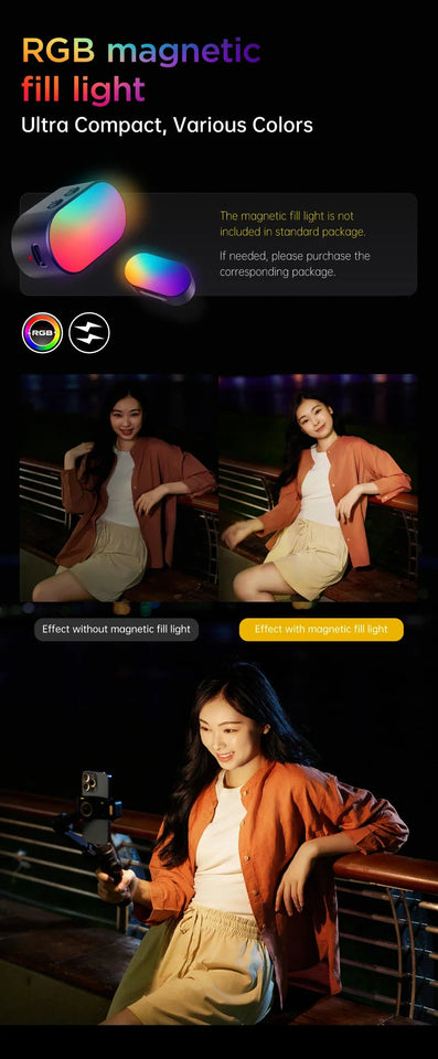 AOCHUAN Smart XE 3-Axis Handheld Gimbal Stabilizer for Smartphone iPhone Android Face Tracking Tiktok Vlog Live Streaming Aimak Store