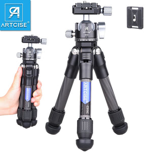 ARTCISE CS15C Carbon Fiber Compact Travel Portable Tabletop Mini Tripod with 360° Panorama Ballhead for DSLR Camera Mobile Phone Aimak Store