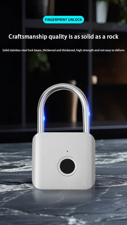 Xiaomi Smart Fingerprint Padlock IP54 Waterproof and Rust-proof Padlock Smart Electronic Anti-theft Password Lock Cabinet Drawer Aimak Store