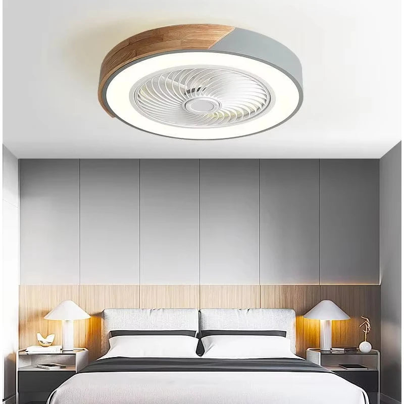 Ceiling Fan Light Lamp 52CM 220V APP +Remote 6th gear Control Fans Bedroom Dining Room Wood Ceiling Fan With Lights Ceiling Fan Aimak Store