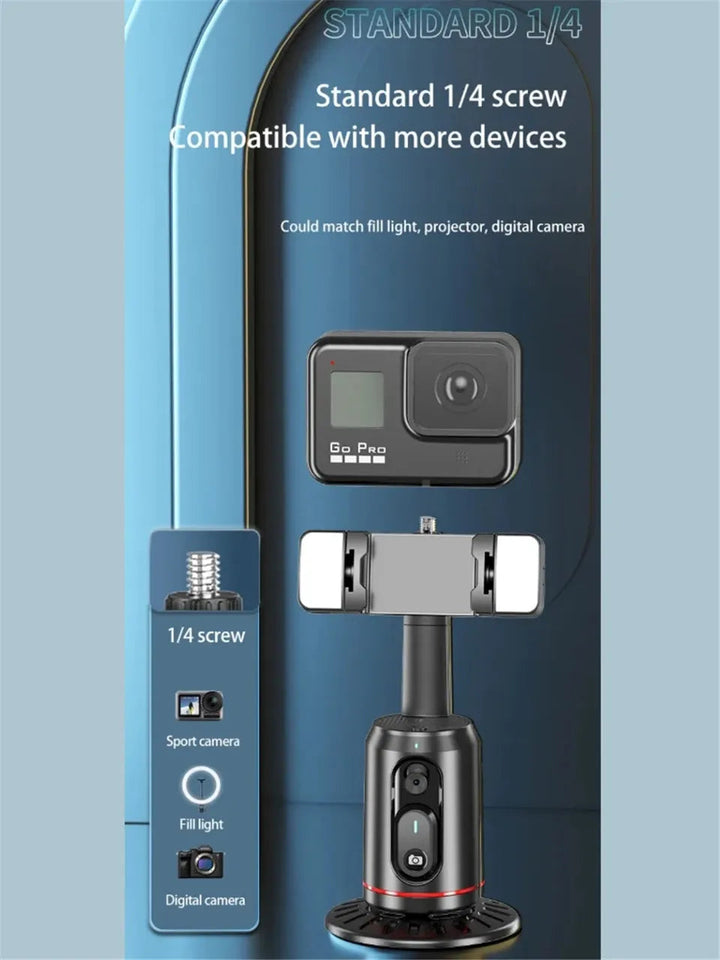 FANGTUOSI 360 Rotation Follow-up Gimbal Stabilizer Monopod Desktop Tracking Gimbal with Remote for Phone Tiktok Live Photography Aimak Store