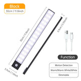 10/20/30/40/50CM Under Cabinet Led Light Sensor Movement Rechargeable Wireless Led Lamp Night Light Cupboard Bedroom Wardrobe Aimak Store