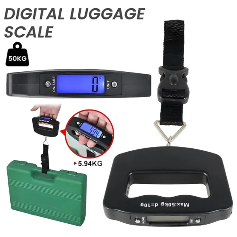 50kg/10g Digital Luggage Scale Electronic Portable Suitcase Travel Weighs With Backlight Electronic Travel Hanging Scales Aimak Store
