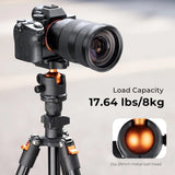 K&F Concept Portable Camera Travel Tripod Flexible Vlog Tripod with 360 Degree Ball Head Quick Release for Canon Nikon Sony DSLR Aimak Store