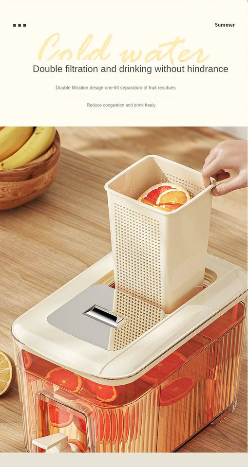 Cold Kettle with Faucet Household Put Refrigerator Fruit Tea Drinks Large Capacity High Temperature Resistant Cool Water Bottle Aimak Store