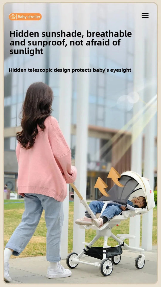 Ultra-light Foldable Baby Stroller Child High Viewpoint Sit-Lie Baby Pushchair Infant Pram Toddler Walker Kids Wheelbarrow Aimak Store