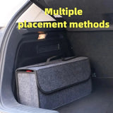 Spacious Canvas Car Storage Box Trunk Organizer with Felt Cloth Interior - Car Interior Tidying Container for Easy Storage Aimak Store
