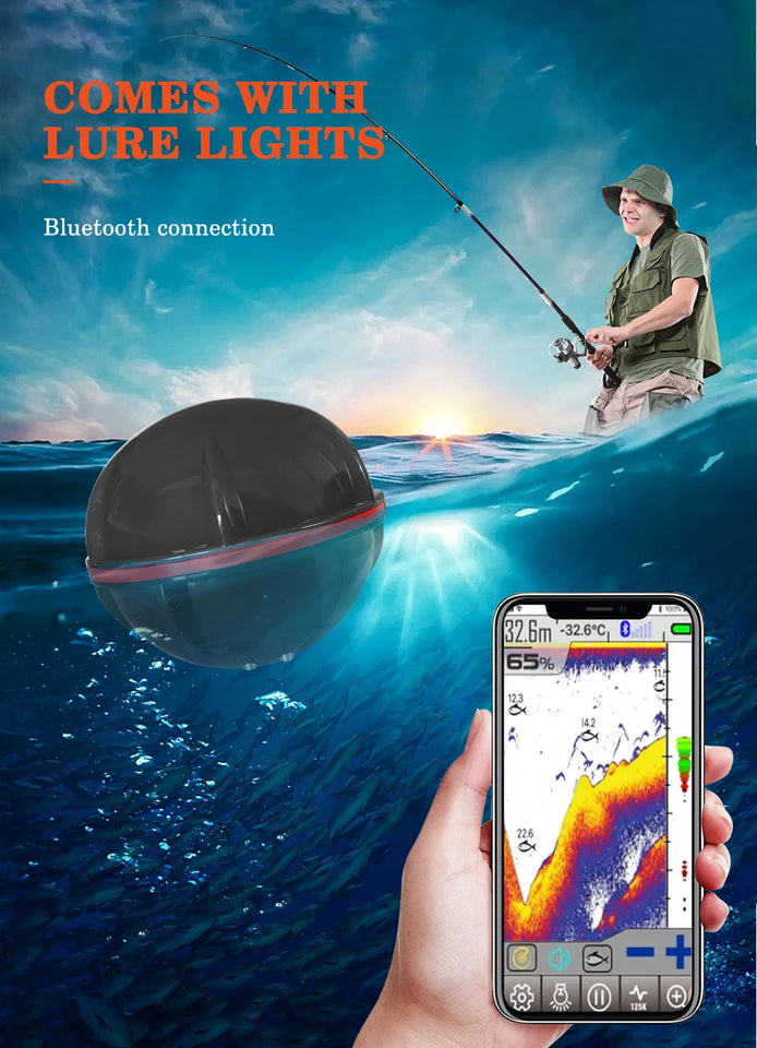 New Smart Fishfinder Fish finder Shore Tablet Boat 125KHz Lake 60M App Sea GPS Wireless Sonar Smartphone Aimak Store