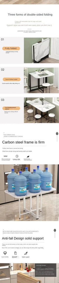 Joylove Folding Dining Table Home Imitation Rock Board Ultra-thin Multi-functional Combination Dining Table Multi-person Table Aimak Store