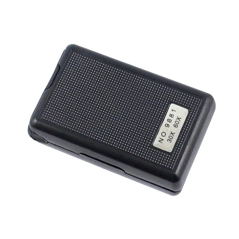 30X 60X Pocket Jewelry Magnifier Slide Out Illuminated Magnifying Glass with LED UV Light Handheld Loupe Lens For Diamond Coins Aimak Store