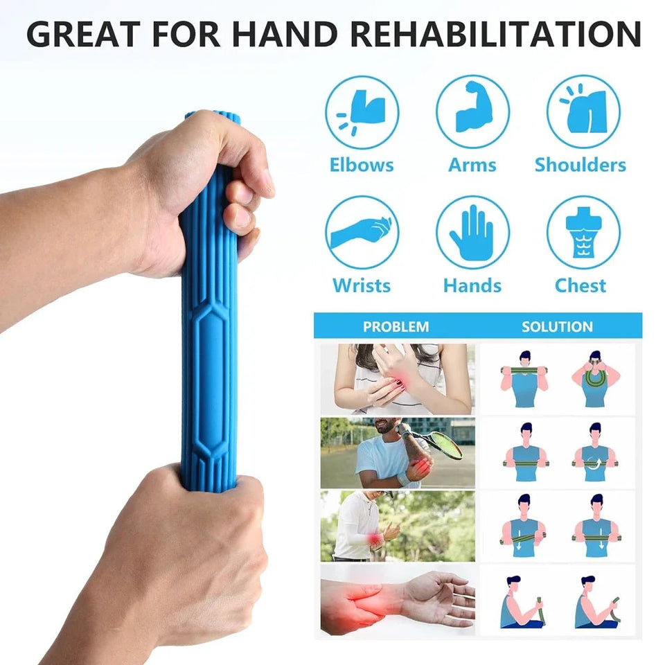 1Pcs Physical Therapy Flexible Twist Bar Rod Hand Wrist Exerciser Bars Silicone Different Resistance Strength Training Tool Aimak Store