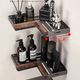 Bathroom Shelf Corner Space Aluminum Wood Bathroom Triangle Basket Shower Room Storage Rack Wall Mounted Aimak Store