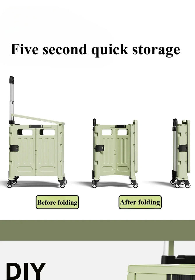 Portable and Foldable Shopping Cart,Home Multifunctional Grocery Cart, Outdoor Trolley Cart, Stall, Camping and Storage Box Aimak Store