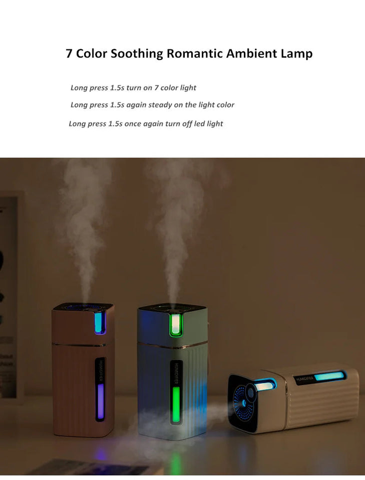 Air Humidifier Ultrasonic Smart Cool Mist Aroma Diffuser HumidifiersWith Color LED Light Mist Maker Fogger For Office Car Home Aimak Store