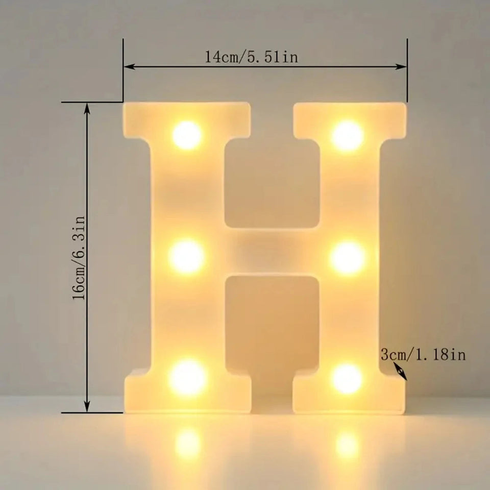 1pc White Decorative Led Light Up 6.3'' Number Letters Sign Night Lights Marquee For Home Wedding Party Birthday Christmas Decor Aimak Store