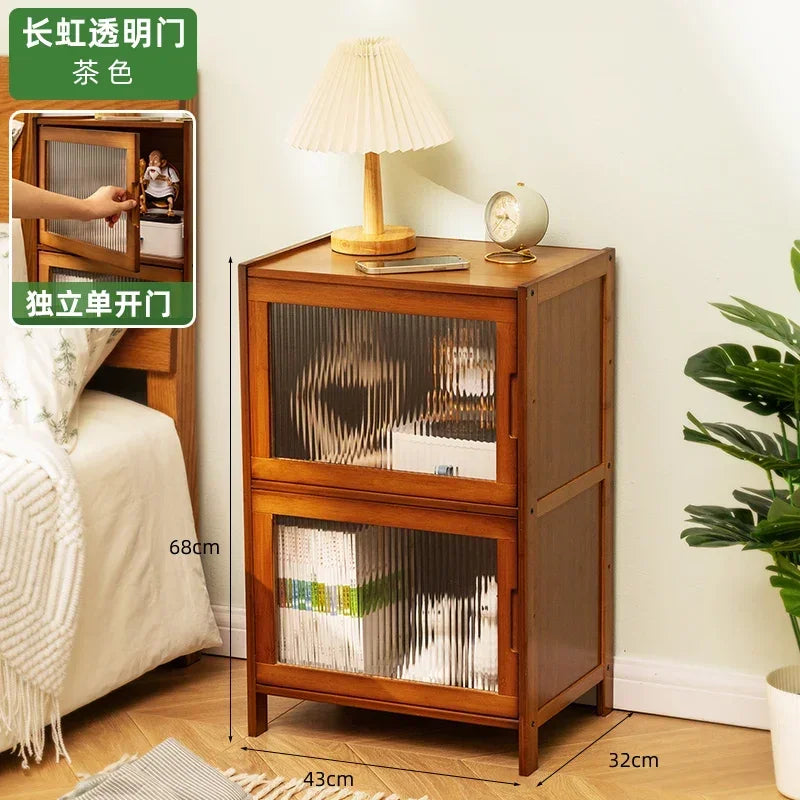 Modern Simple Storage Small Night Stand Household Bedside Table Solid Wood Bedchamber Large Capacity Home Furniture Aimak Store