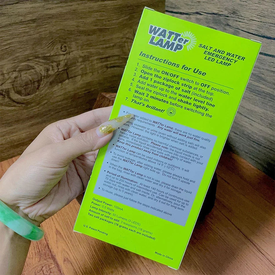 LED Salt Water Emergency Lamp Camping Energy Saving Lamp Waterproof Portable Night Fishing Lamp Travel Supplies for Car Outdoor Aimak Store