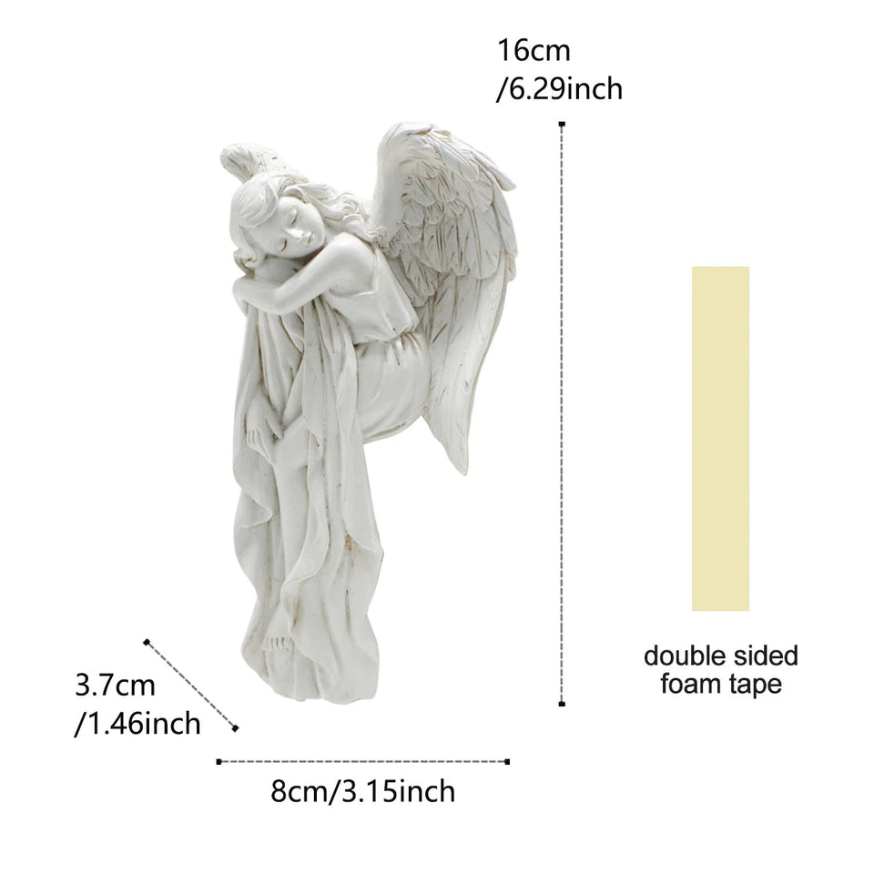 1-piece charming left angel door frame ornaments statue, exquisite resin sleeping angel sculpture Aimak Store