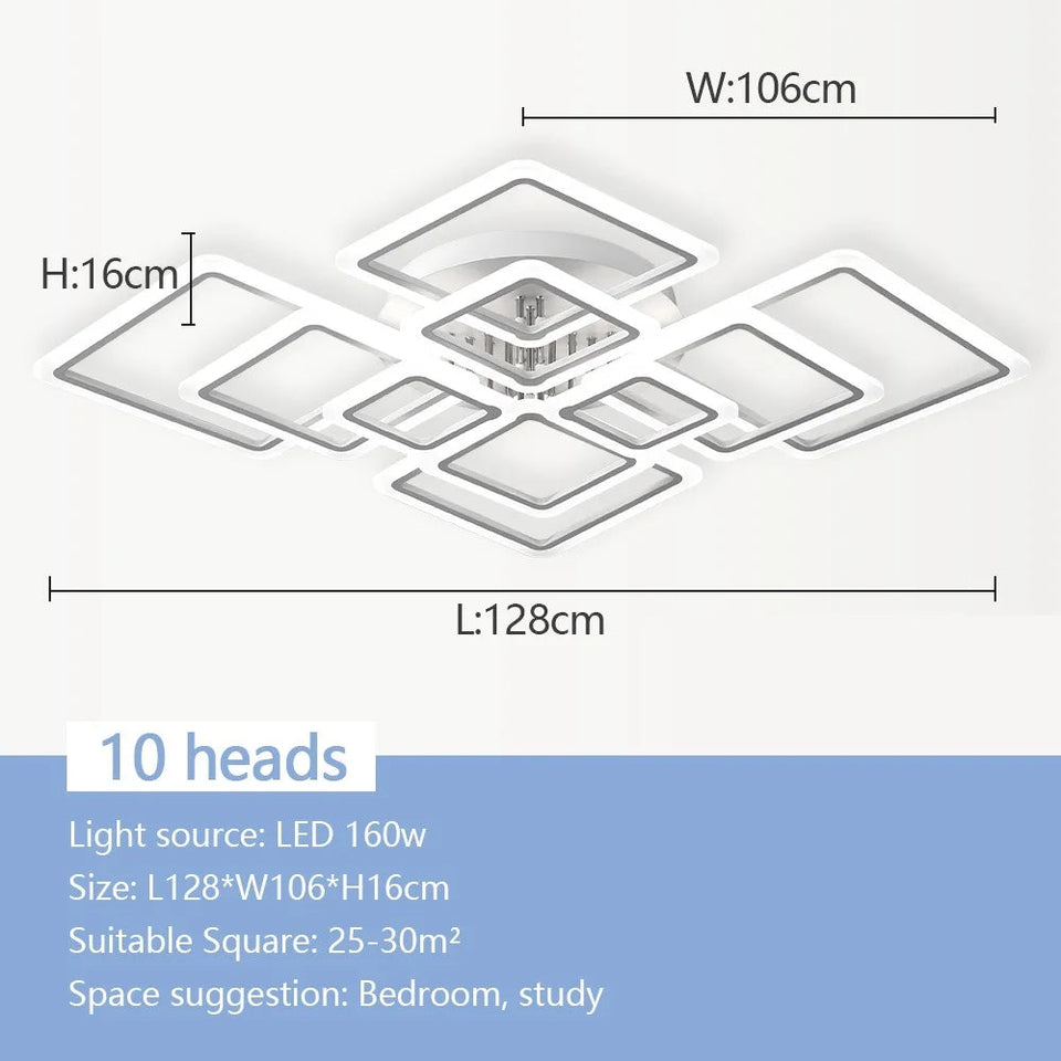 Nordic Pendant Light Ceiling Lamp Modern square LED Chandelier Suitable for Bedrooms Living Rooms Kitchen Dining Lighting Decor Aimak Store