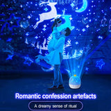 Crown Star Light Projection Rotating Star Bedroom Ceiling Atmosphere Night Lamp Stars Childrens Birthday Gift with Films Sheet Aimak Store