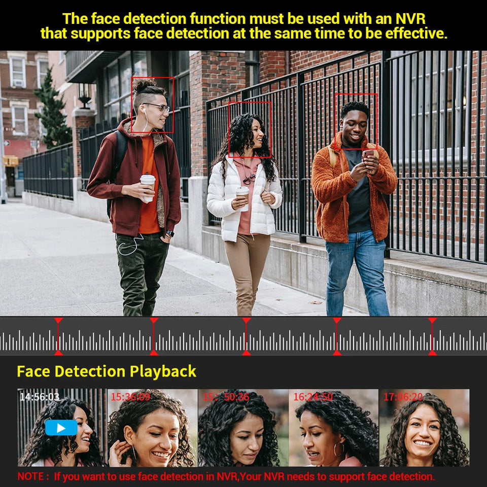 4K 8MP IP Camera 5MP Waterproof Outdoor Camera Face Detection Two Way Audio Color Nightvision Home Surveillance XMeye H.265 Aimak Store