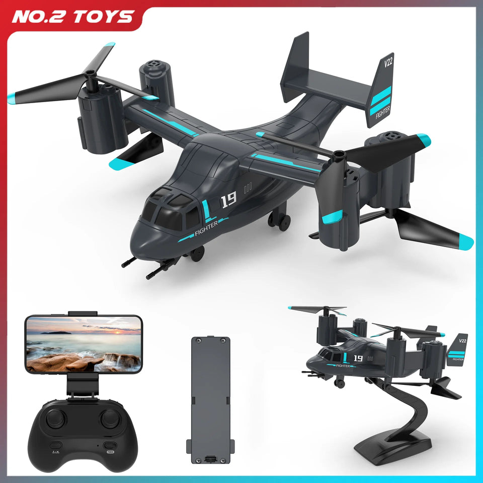 Remote Control Helicopter Drone 480P Camera Fighter UAV Land Air Mode Aircraft Brushless RC Drones for Children Kids Plane Toys Aimak Store