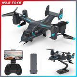 Remote Control Helicopter Drone 480P Camera Fighter UAV Land Air Mode Aircraft Brushless RC Drones for Children Kids Plane Toys Aimak Store