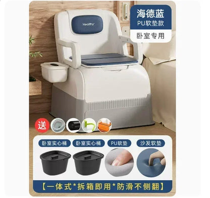 Ergonomic Elderly Toilet, Detachable Armrest, Heightened Portable Seat, Soft Backrest Comfort Chair for Pregnant Women