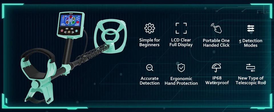 2024 New Underground Metal Detector Gold LCD Search Target ID Max Depth Treasure Hunting PinPointer Waterproof Locate Model Aimak Store