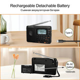 Retekess V115 Radio FM AM SW Portable Radios AM FM Rechargeable Shortwave Radio Battery Powered Full Waves USB Recorder For Gift Aimak Store