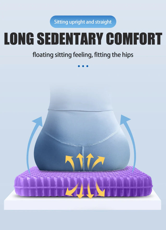 Gel Seat Cushion Summer Breathable Honeycomb Design For Pressure Relief Back Tailbone Pain - Home Office Wheelchair Chair Cars Aimak Store