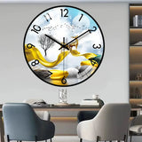 8 Inch Glass Wall Clock Modern Design Chinese Style Series Art Round Mute Creative Hanging Home Living Room Bedroom Decoration Aimak Store