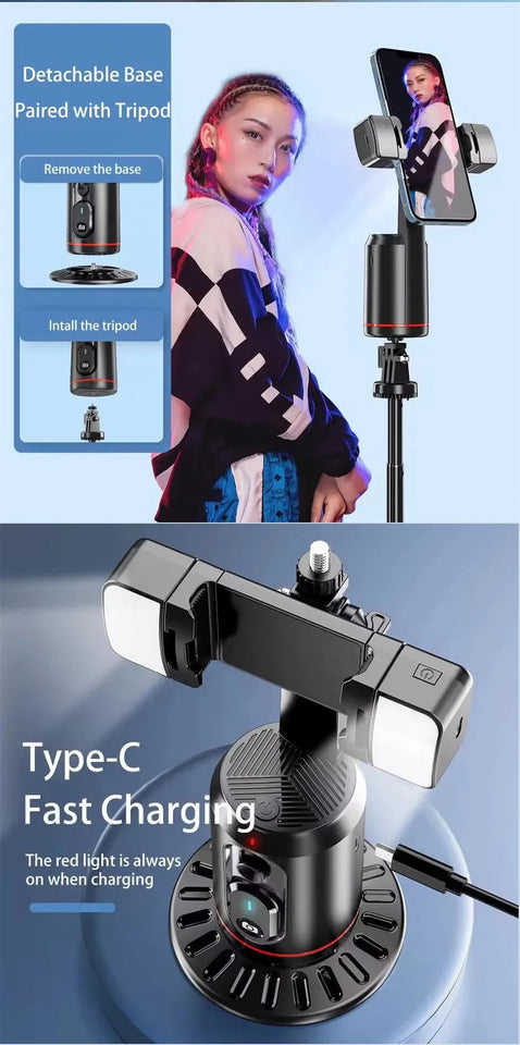 FANGTUOSI 360 Rotation Follow-up Gimbal Stabilizer Monopod Desktop Tracking Gimbal with Remote for Phone Tiktok Live Photography Aimak Store