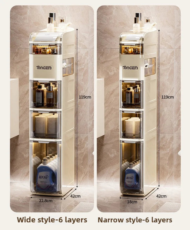 Bathroom crevice wardrobe storage cabinet, bathroom shelf, bathroom toilet storage cabinet, toilet side storage cabinet Aimak Store