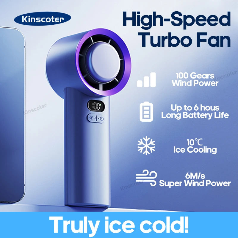 KINSCOTER Portable Handheld Turbo Fan 100 Wind Speeds Adjustable Mini Personal Fan Battery Operated Electric Eyelash Fan Aimak Store