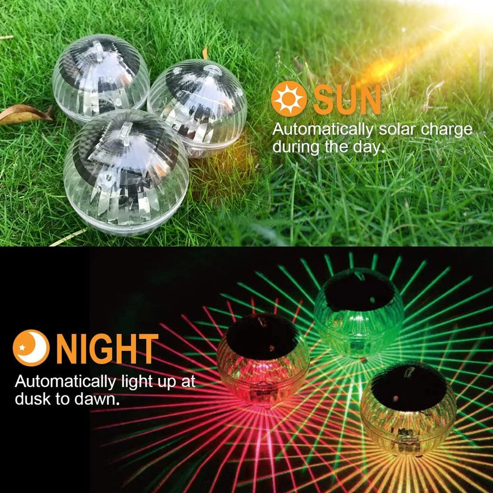 Led Solar Floating Lamp Swimming Pool Ball Solar Panel Powered Pond Drift Waterproof Glow Show Disco Color Changing light Aimak Store