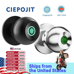 CIEPOJIET Bluetooth Door Lock Smart Lock for Tuya Smart with Keyless Fingerprint Lock Unlock with Fingerprint/Tuya app/key Aimak Store