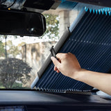 Car Front Windshield Curtain Retractable Front Back Window Sun Protector Auto Sun Shade Visor Car Windshield Sunshade Accessory Aimak Store