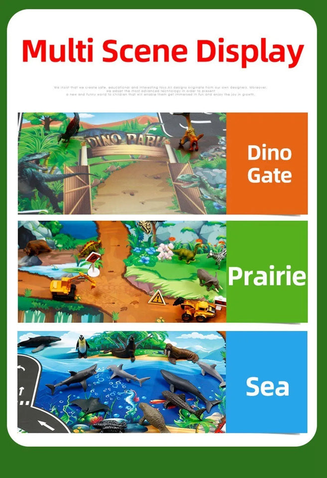 Children Playmat Activity Surface Waterproof Map Kids Animal Road Toy Baby Dinosaur Road Portable Carpet Farm Road Non-Toxic Mat Aimak Store