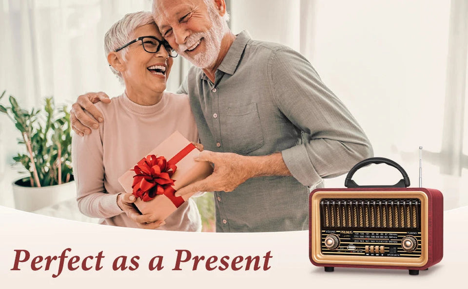 Classical Retro Radio FM/AM/SW Radio Receiver Bluetooth Speaker MP3 Music Player USB/TF Card/AUX Rechargeable 1800mAh battery Aimak Store