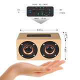 6W Wooden Bluetooth Speaker Portable Stereo HiFi Speakers TF Play Hand Free Call AUX Input Super Bass Loudspeaker Dual Subwoofer Aimak Store